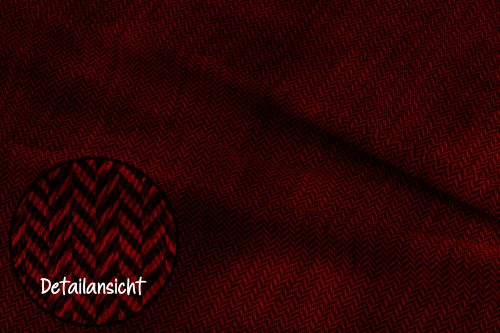 Ep - Fischgrät Denim/Jeansoptik - " Rot " - Bio French Terry